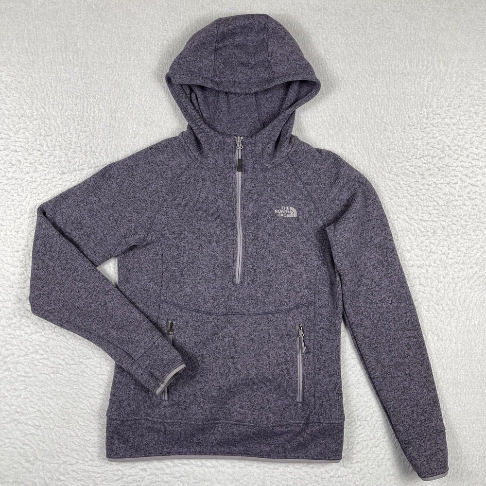 The North Face Sweatshirt Womens Small Purple 1/2 Zip Pullover Hoodie Outdoors